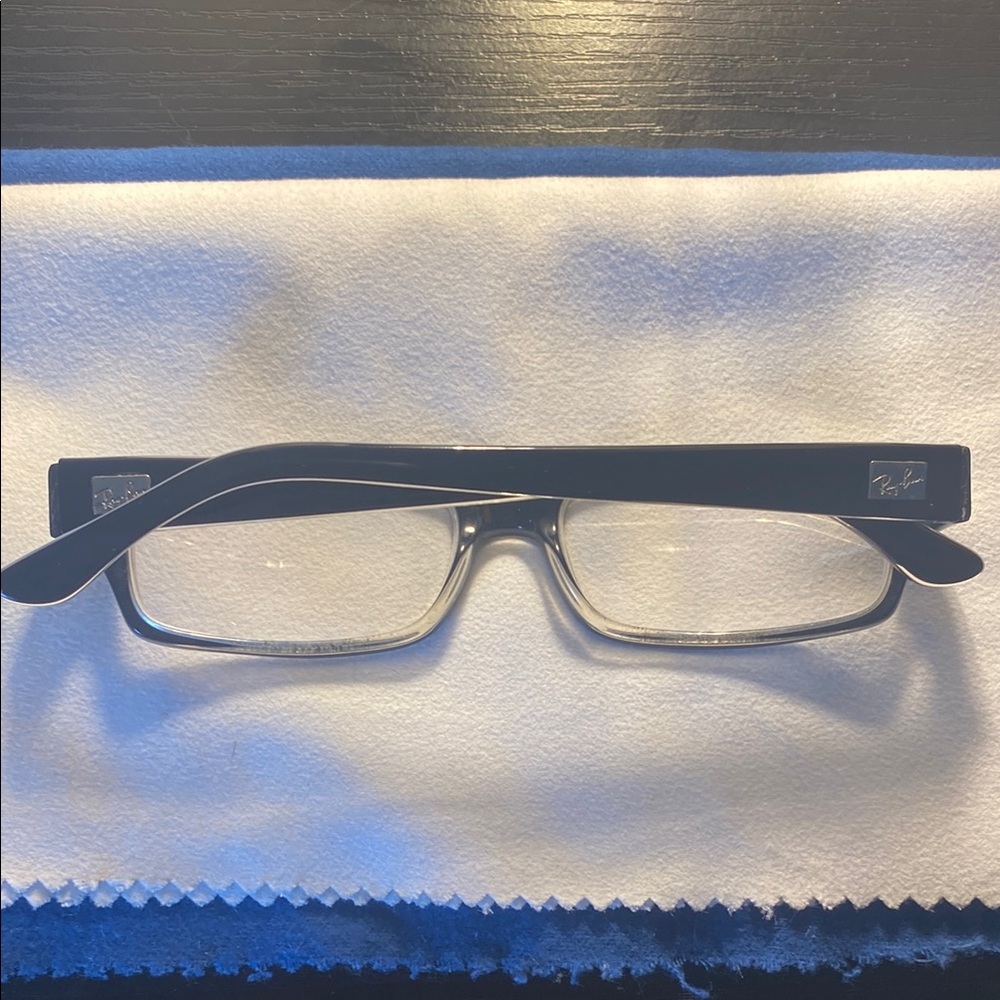 Black Ray Ban Rectangular Eyeglasses + Case - image 2